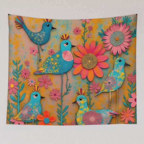 Item preview, Playful Birds Collage designed and sold by Angelandspot.