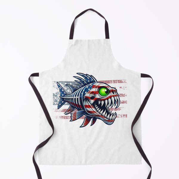 Item preview, Patriotic Predator - American Flag Skeleton Fish designed and sold by WayoftheWater.