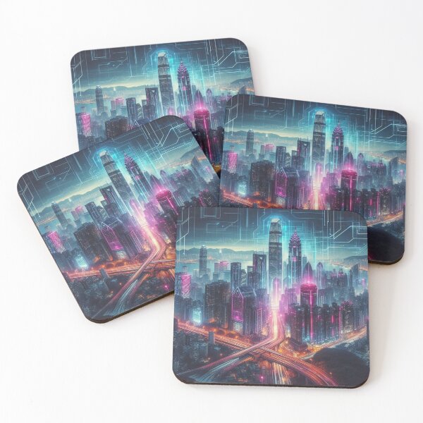 Item preview, Neon-soaked Metropolis: The future in cyberpunk style designed and sold by FotoworldEdel.
