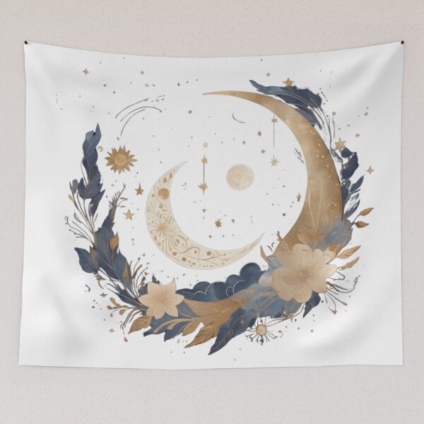 Item preview, Boho Vintage Crescent Moon & Stars Celestial Design – Cosmic Aesthetic Shirt designed and sold by AdaMerch.