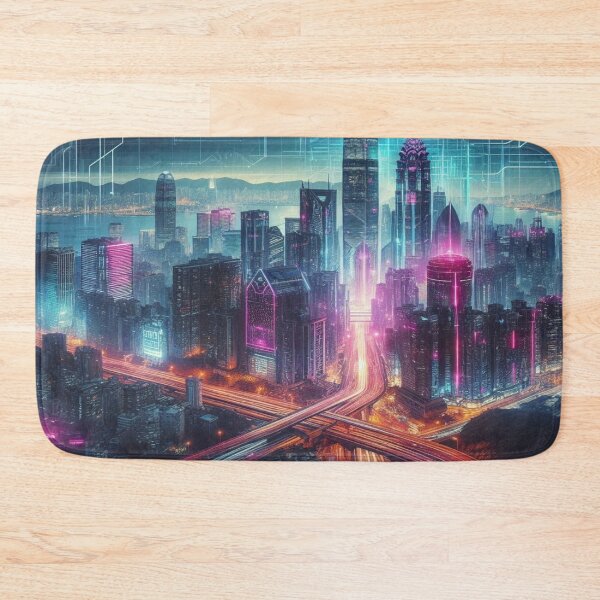 Item preview, Neon-soaked Metropolis: The future in cyberpunk style designed and sold by FotoworldEdel.