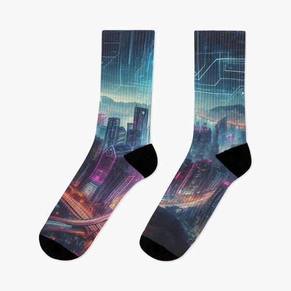 Item preview, Neon-soaked Metropolis: The future in cyberpunk style designed and sold by FotoworldEdel.