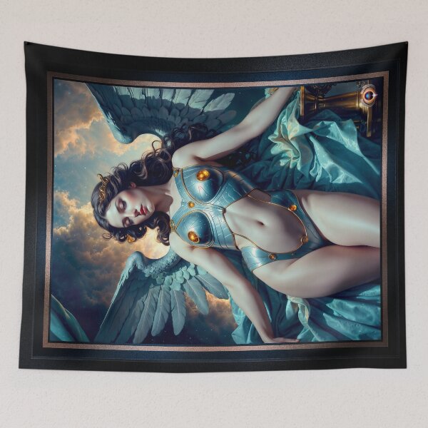 Item preview, The Angelic Warrior Seraphina Aurelia In Radiant Armor Against Heavenly Skies Captivating AI Concept Art by Xzendor7 designed and sold by Xzendor7 Digital Art Creations.
