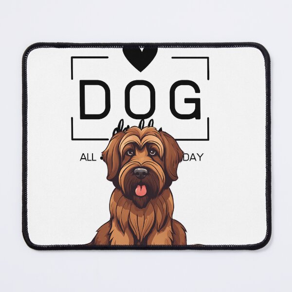 Item preview, Adorable Briard with a Plush Teddy Bear – Cartoon Illustration designed and sold by GoodyPaws.