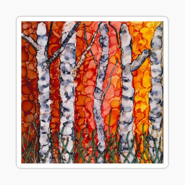 Item preview, birch trees in fall designed and sold by CraftyRivers.