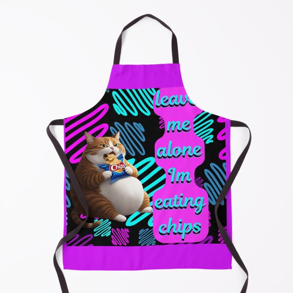 Item preview, leave me alone Im eating chips, fat cat funny pic eating chips designed and sold by The Far Far North.