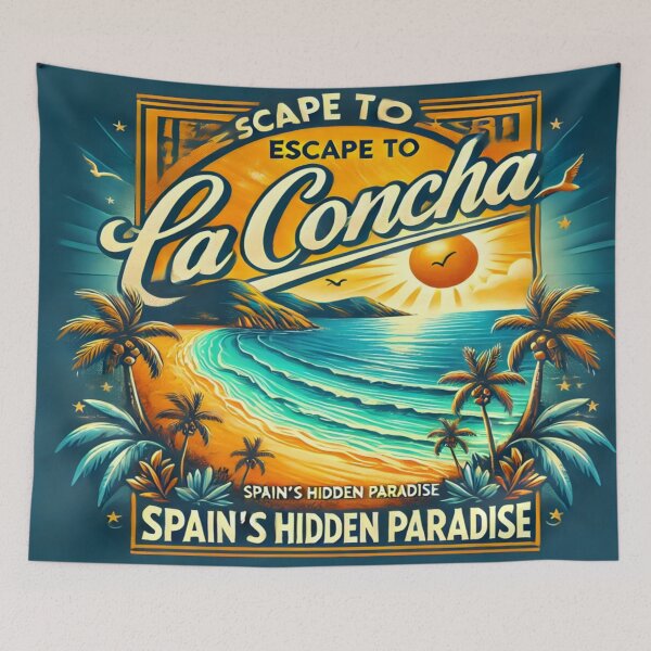 Item preview, Escape to La Concha - Spain's Hidden Paradise Travel Art designed and sold by NenonoDesigner.