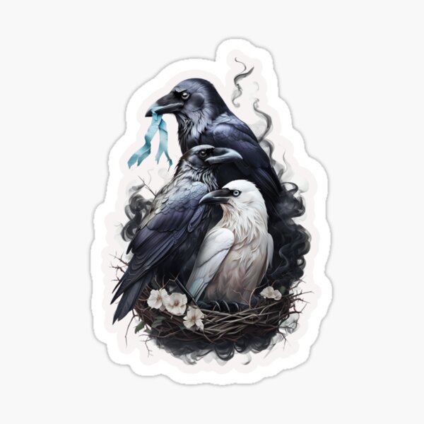 Vista previa del artículo con la obra «corte de cuervos, plumas tan viciosas, grajos, cuervos, córvidos, sombras tan crueles,», diseñado y vendido por inkdrinkingdove.