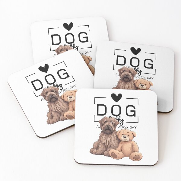 Item preview, Adorable Briard with a Plush Teddy Bear – Cartoon Illustration designed and sold by GoodyPaws.