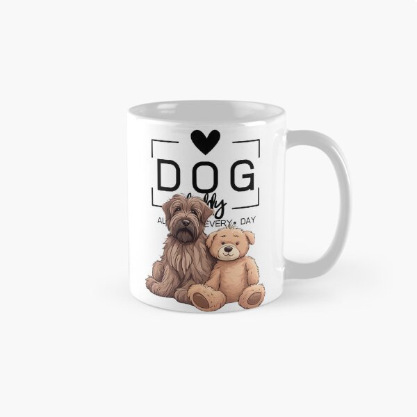 Item preview, Adorable Briard with a Plush Teddy Bear – Cartoon Illustration designed and sold by GoodyPaws.