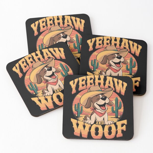 Item preview, Yeehaw and woof - Cowboy dog - Get the cowboy dog out - Think cowboy dog - Free cowboy dog - Run for the cowboy dog - Funky cowboy dog designed and sold by JansenGS.
