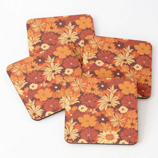Item preview, Floral Pattern - RETRO - Orange Shades designed and sold by AlinaSCorner.