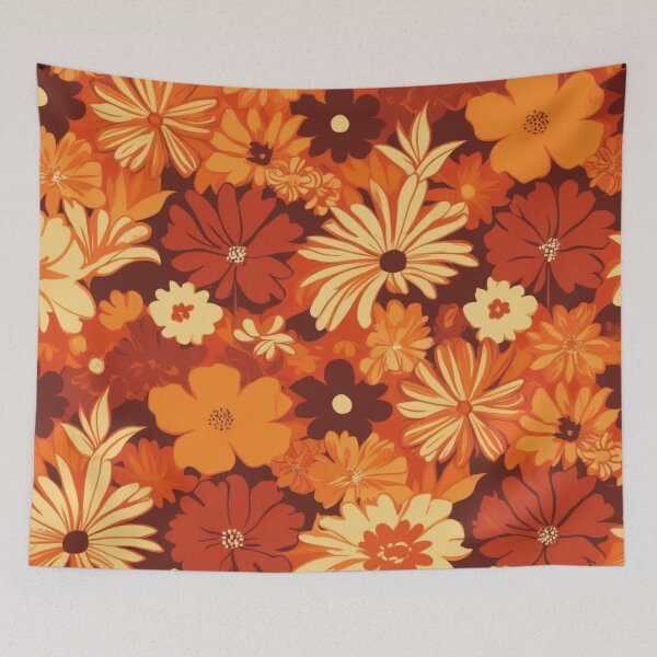 Item preview, Floral Pattern - RETRO - Orange Shades designed and sold by AlinaSCorner.