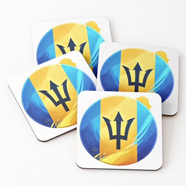 Item preview, Barbados Circle Flag Watercolour Style designed and sold by FlagWardrobe.