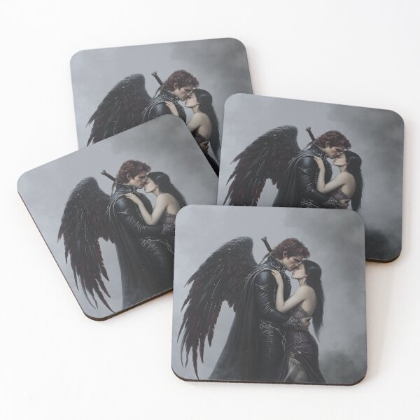Item preview, fantasy couple, inspired by serpents and the wings of night and all winged romantasy MMC designed and sold by inkdrinkingdove.