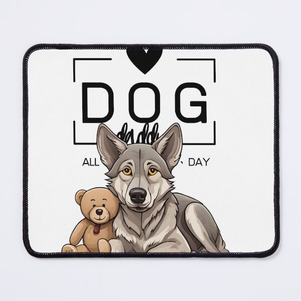 Item preview, Adorable Czechoslovakian Wolfdog with a Plush Teddy Bear – Cartoon Illustration designed and sold by GoodyPaws.