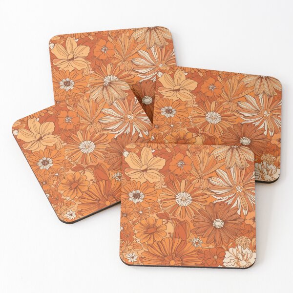 Item preview, Floral Pattern - RETRO - Orange Shades 2 designed and sold by AlinaSCorner.