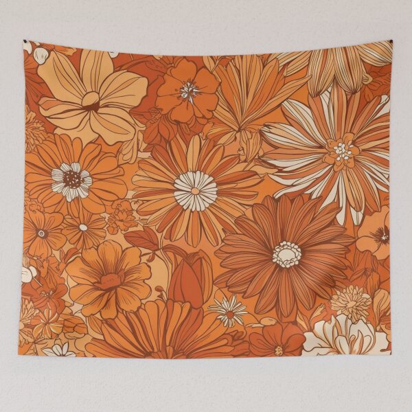 Item preview, Floral Pattern - RETRO - Orange Shades 2 designed and sold by AlinaSCorner.