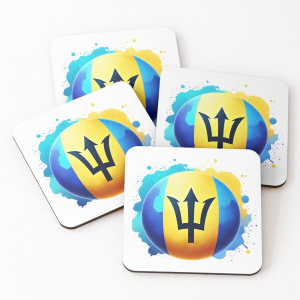 Item preview, Barbados Circle Flag Watercolour Style designed and sold by FlagWardrobe.