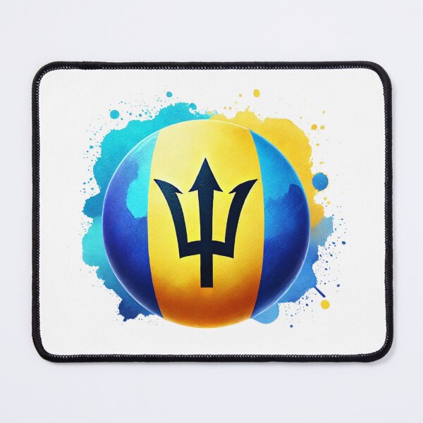 Item preview, Barbados Circle Flag Watercolour Style designed and sold by FlagWardrobe.