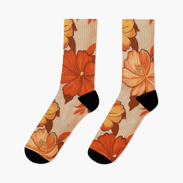 Item preview, Floral Pattern - RETRO - Orange Shades 3 designed and sold by AlinaSCorner.