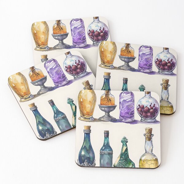 Item preview, potion bottles apothecary witchcraft fantasy designed and sold by inkdrinkingdove.