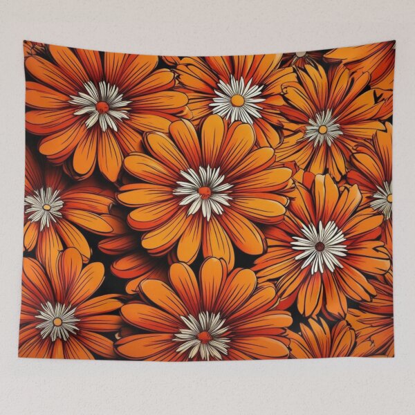 Item preview, Floral Pattern - RETRO - Orange Shades 4 designed and sold by AlinaSCorner.