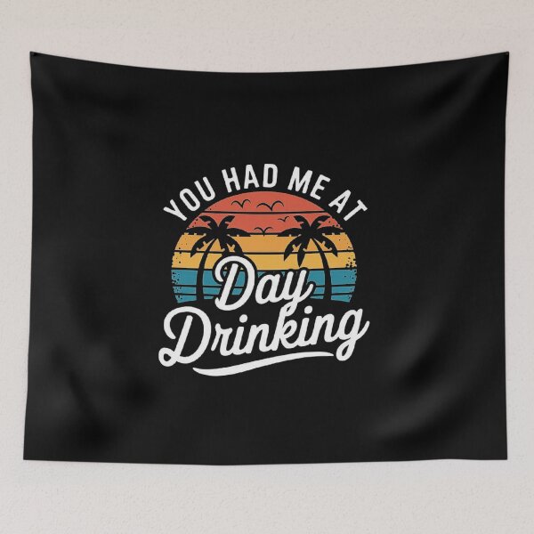 Item preview, Retro Summer Day Drinking Funny Quote Vintage Beach Aesthetic designed and sold by love3617.