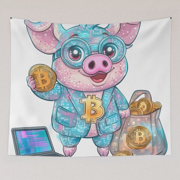 Item preview, Cyber Crypto Pig: Bitcoin Boss in a Digital Suit designed and sold by Chroma Myst.