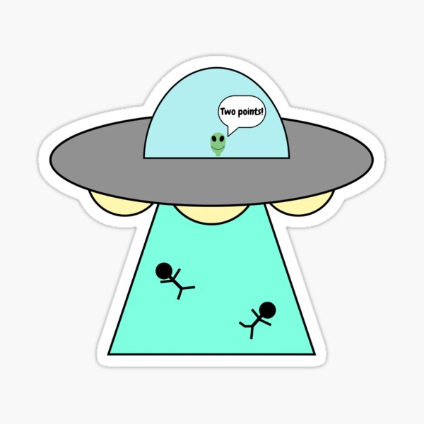 Item preview, Alien Abducting Two Stickmen designed and sold by TheMaeMayhem.