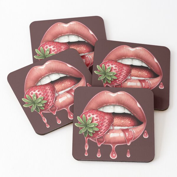 Item preview, Red Lips With Strawberry designed and sold by jkrphoto.