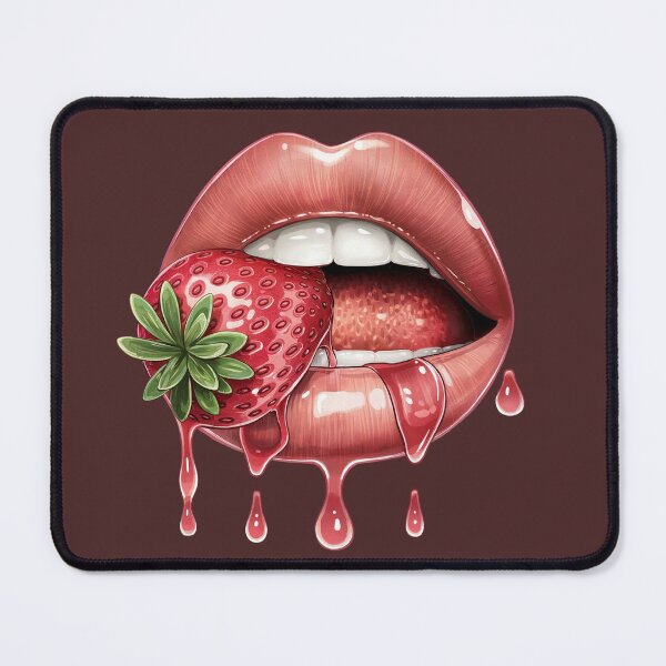 Item preview, Red Lips With Strawberry designed and sold by jkrphoto.