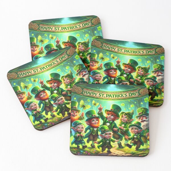 Item preview, Happy St. Patrick's Day Banner & Leprechauns designed and sold by ACuriousshoppe.