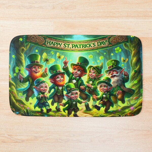 Item preview, Happy St. Patrick's Day Banner & Leprechauns designed and sold by ACuriousshoppe.