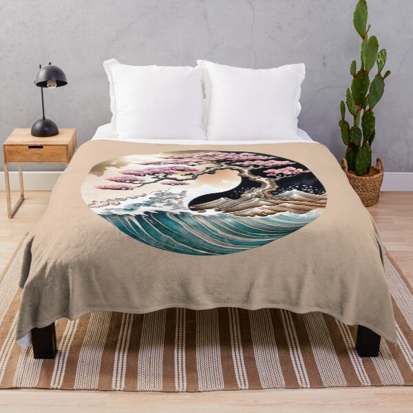 Item preview, Cherry Blossom Bonsai and Great Wave Yin Yang,Vintage Tree of Life Yin Yang designed and sold by Collagedream.