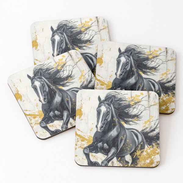 Item preview, Black and White Running Horse  Art designed and sold by MargaretWiktor.