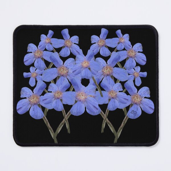 Item preview, Blue flowers on black designed and sold by ValentinaAssenza.