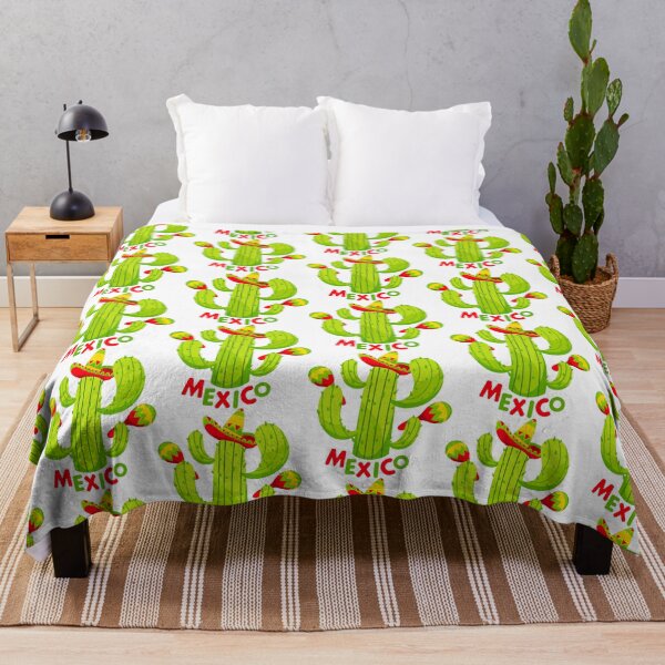 Item preview, Cactus in a sombrero with maracas, the inscription Mexico in cartoon style designed and sold by xiukab.