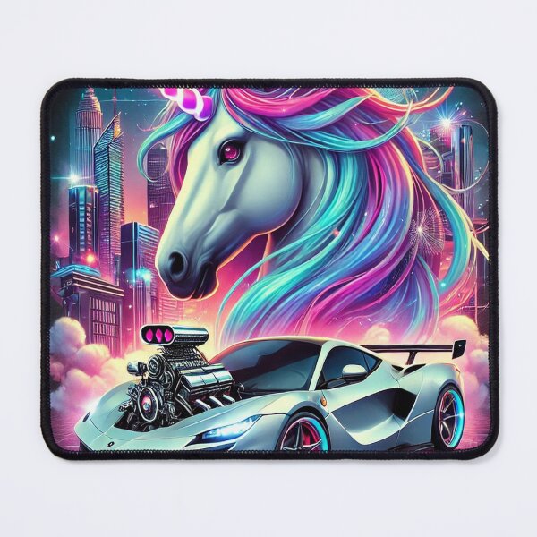 Item preview, Unicorn Head on a Sports Car – Fantasy Meets Futuristic designed and sold by AkilaCreations .