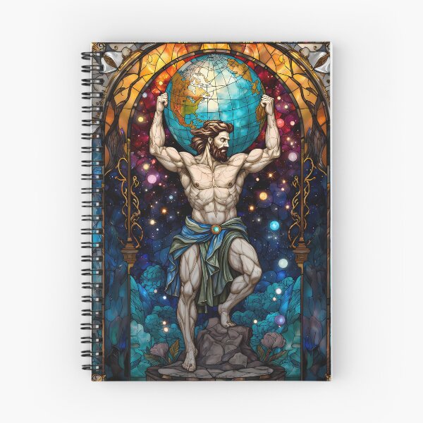 Item preview, Atlas Lifting the Globe in Stained Glass designed and sold by aol-merch.