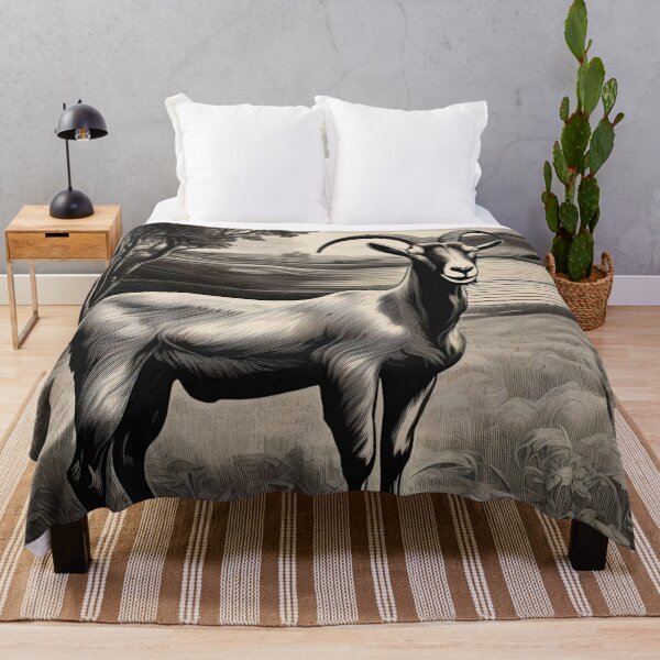 Item preview, Illustration Goat Grazing In The Meadow Sepia Colors designed and sold by Ciervo Primavera.