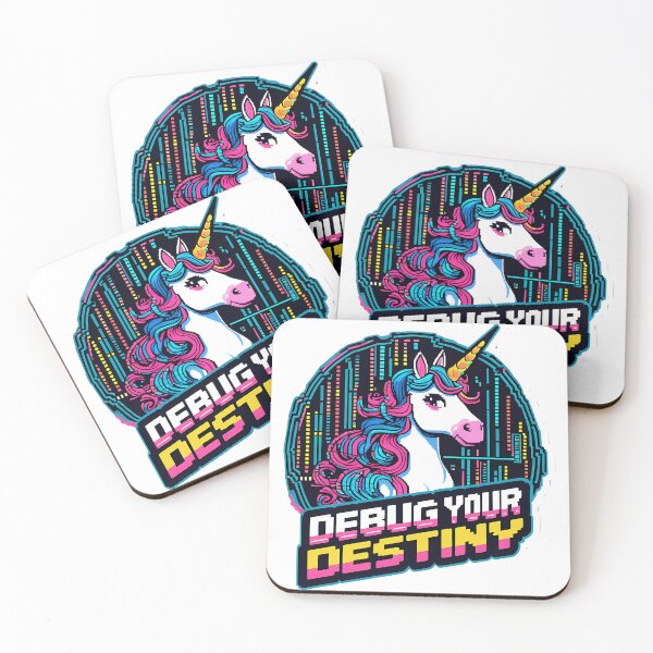 Item preview, Debug Your Destiny – Retro Code Unicorn designed and sold by zoughlal.