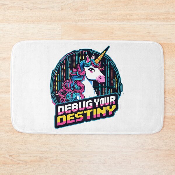 Item preview, Debug Your Destiny – Retro Code Unicorn designed and sold by zoughlal.
