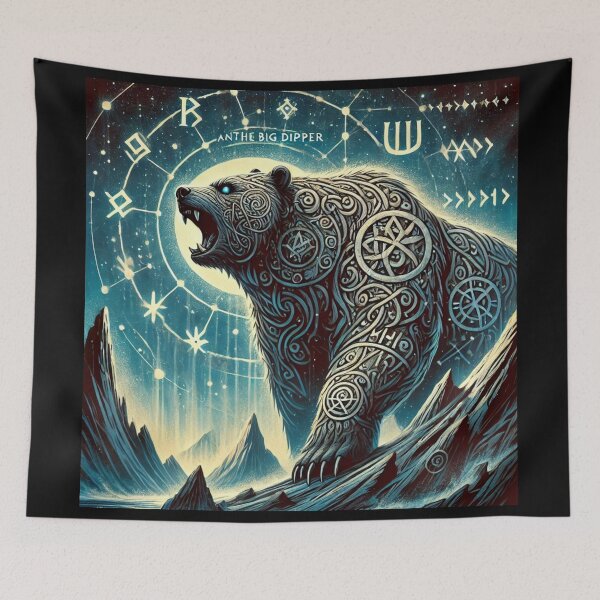 Item preview, Celestial Bear Guardian – Norse Mythology & Big Dipper Constellation Art designed and sold by Alaska Magick.