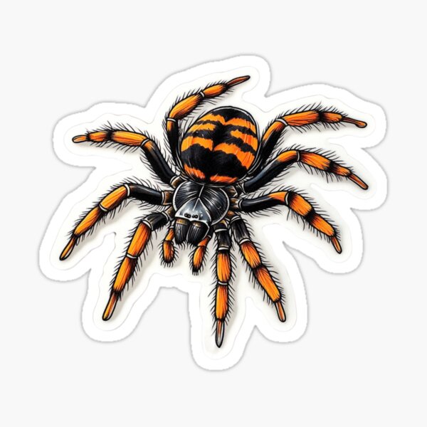 Item preview, Orange Tarantula Tattoo Sticker designed and sold by Media-DK.
