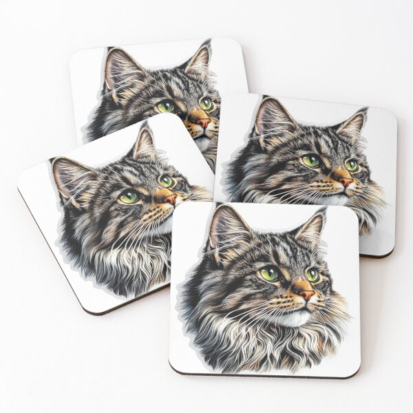 Item preview, Beaitufiul Maine Coon Cat Tattoo Sticker designed and sold by Media-DK.