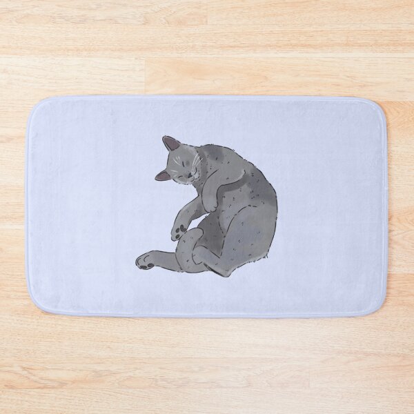 Item preview, Sleeping Russian Blue Cat – Cute Cozy Cat Illustration designed and sold by YaraCuteArt.