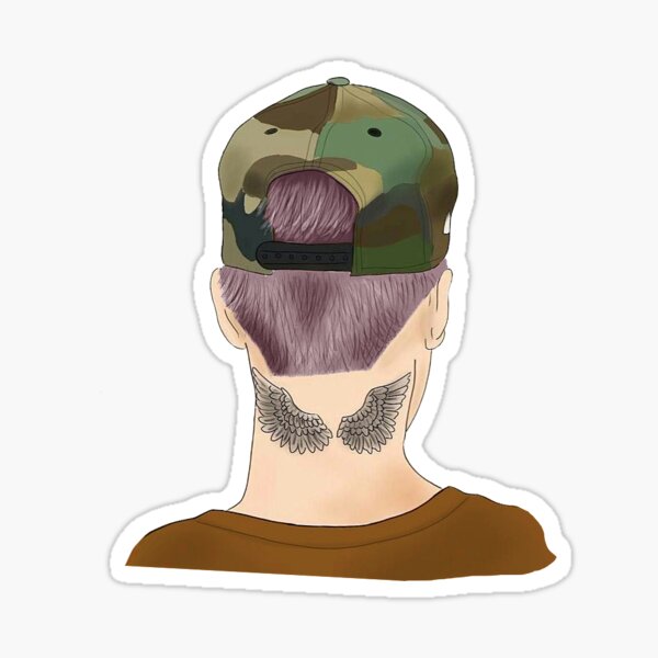 Justin Purple Haar Sticker