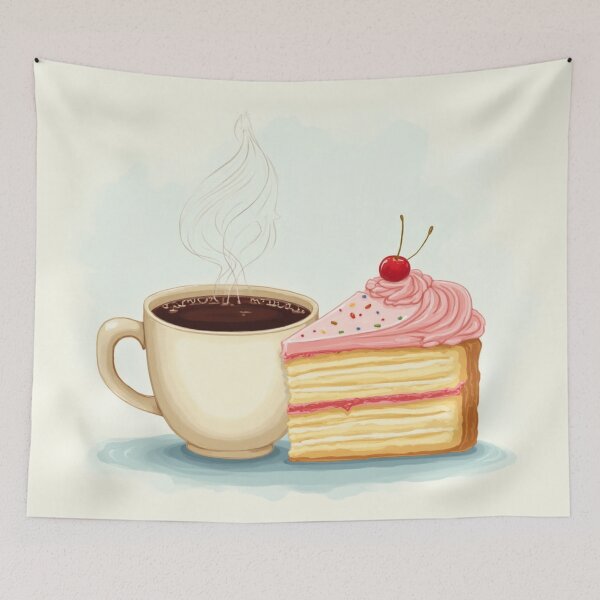 Item preview, Coffee and Cake Delight - Sweet Treat Illustration designed and sold by CosyCush.