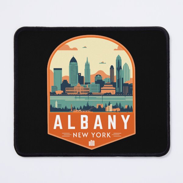 Item preview, Albany in New York, USA Retro Travel Art Landscape designed and sold by MaateoDesign.
